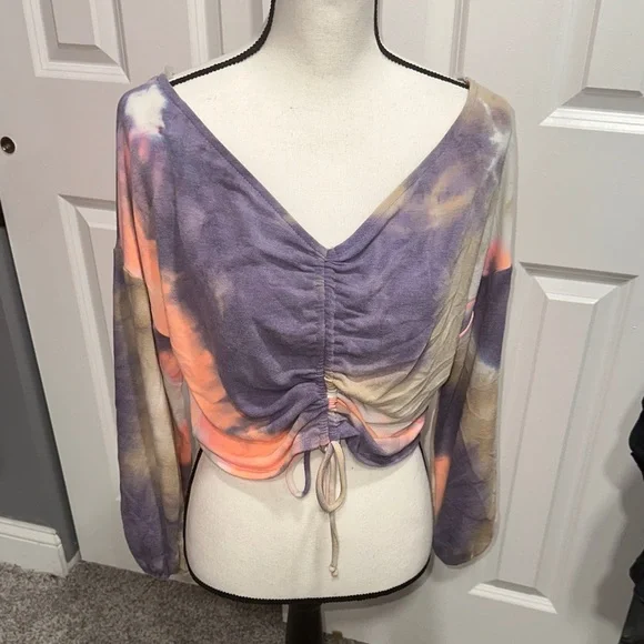 Fashion Nova Multicolor Tie-Dye Crop Top - Picture 1 of 8